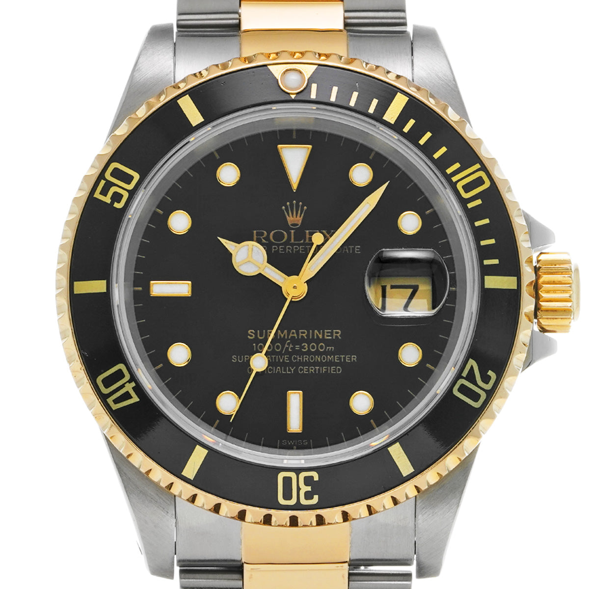 Submariner Date 16613 U (manufactured circa 1997) Black ROLEX Men's [Pre-Owned].