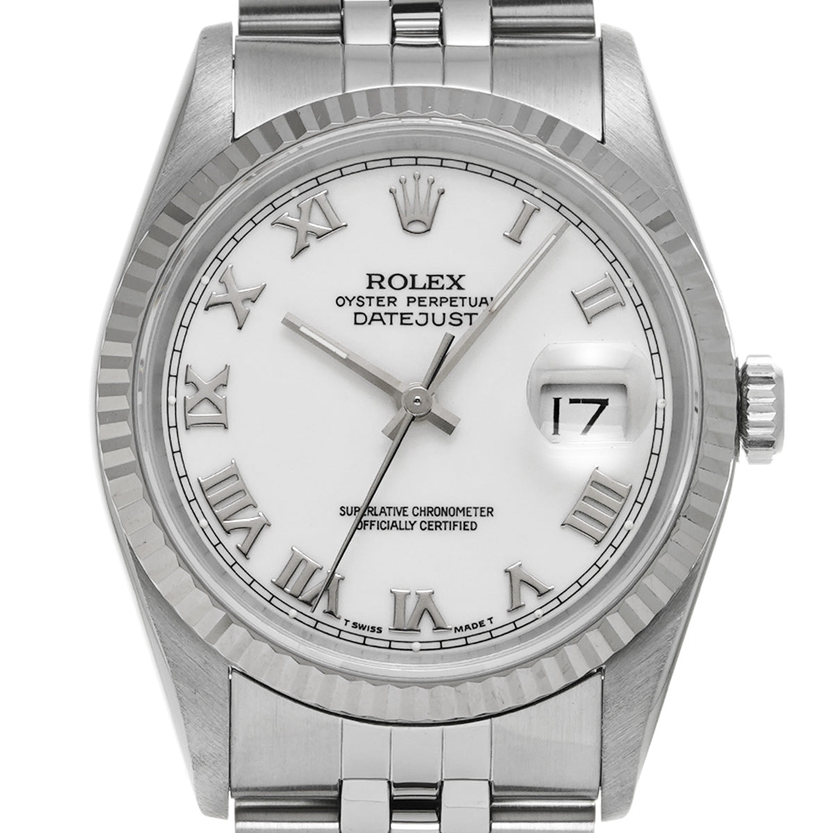 DATE JUST 16234 X (manufactured circa 1991) White ROLEX Men's [Pre-Owned].