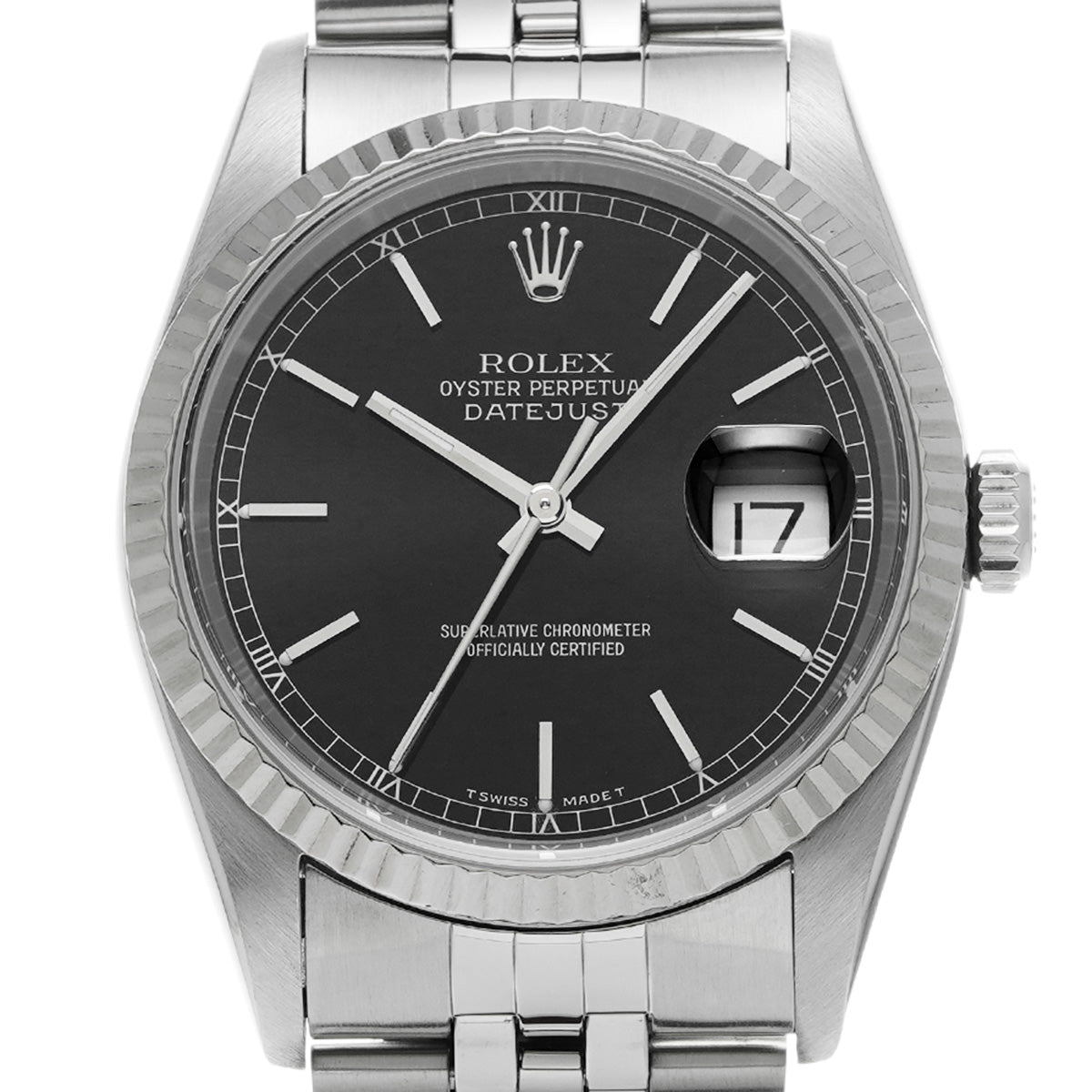 DATE JUST 16234 T (manufactured in 1996) Black ROLEX Men's [Pre-Owned].