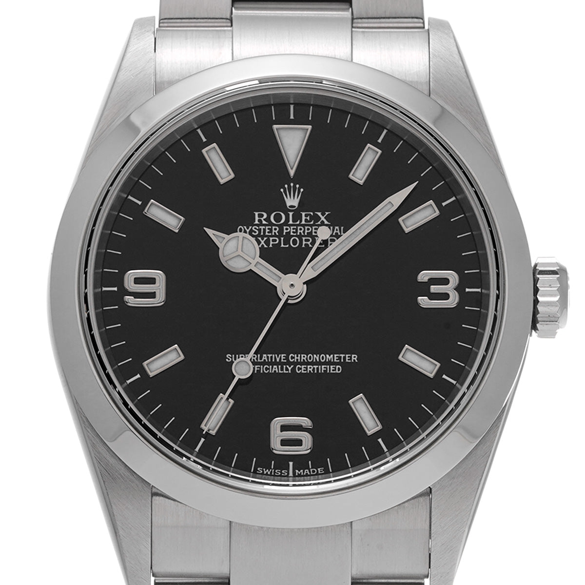 Explorer 114270 P (manufactured circa 2000) Black ROLEX Men's [Pre-Owned].