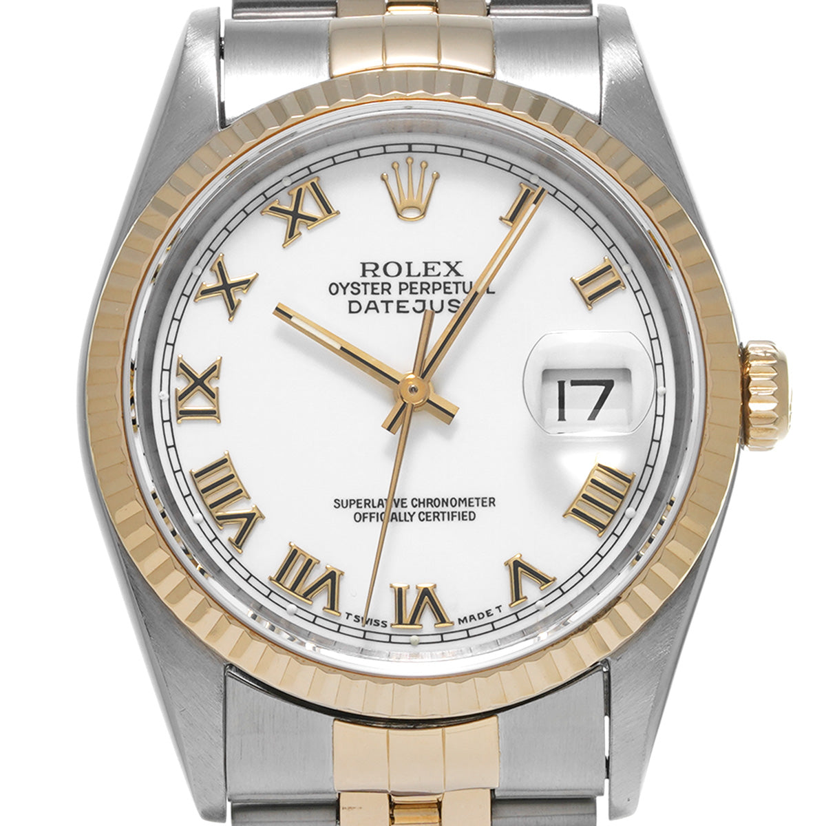 DATE JUST 16233 S (manufactured circa 1993) White ROLEX Men's [Pre-Owned].