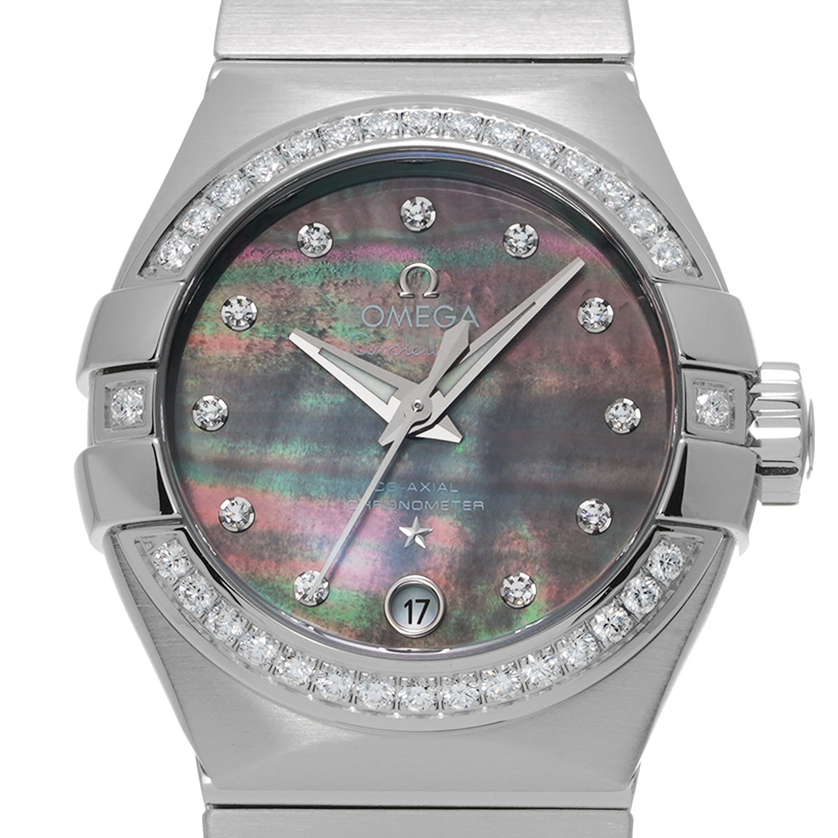 Constellation Co-Axial Chronometer 123.15.27.20.57.003 Black MOP/Diamond OMEGA Ladies [New]