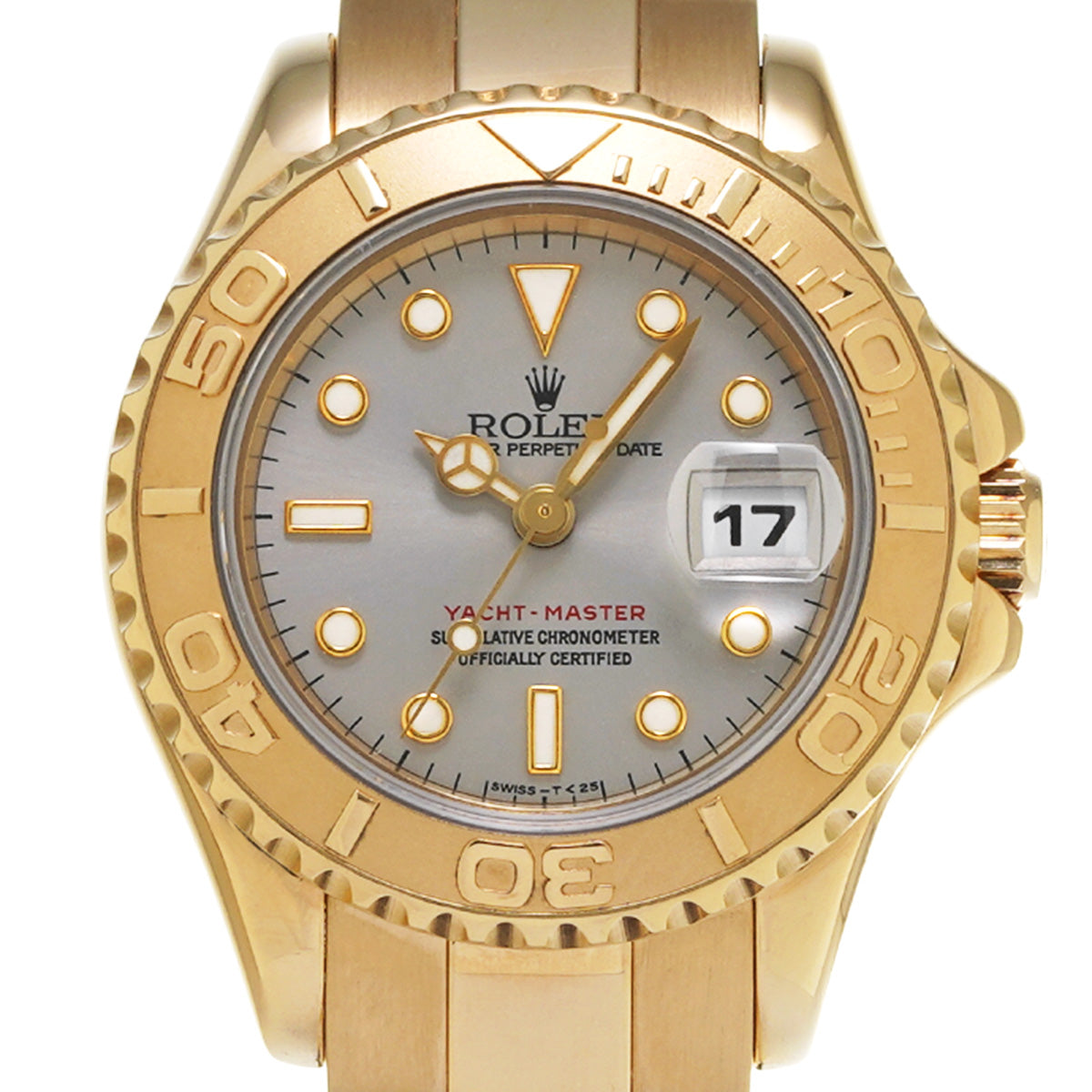 Yacht-Master 69628 T (manufactured circa 1996) Silver ROLEX Ladies [Pre-Owned].