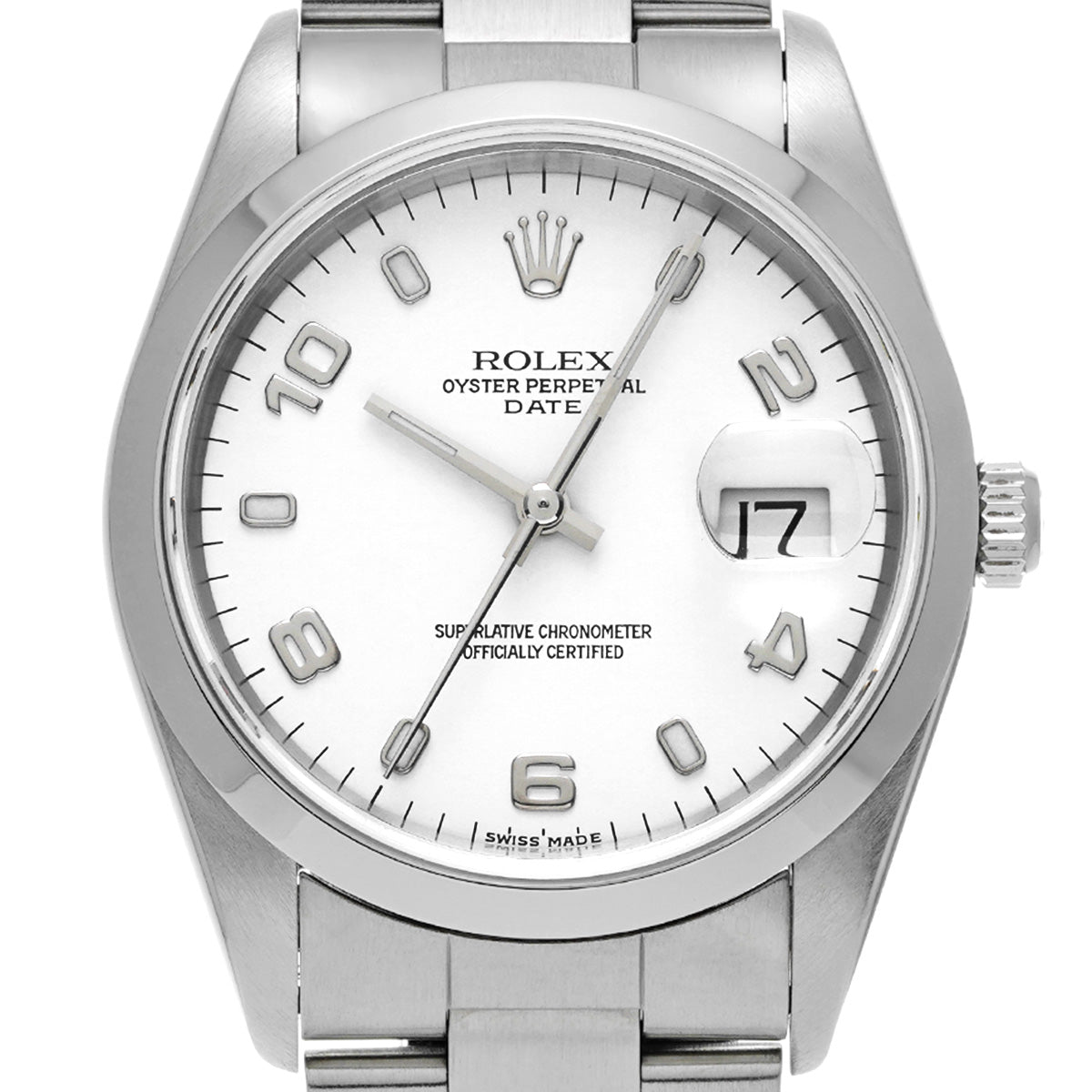 Oyster Perpetual Date 15200 A (manufactured circa 1999) White ROLEX Men's [Pre-Owned].