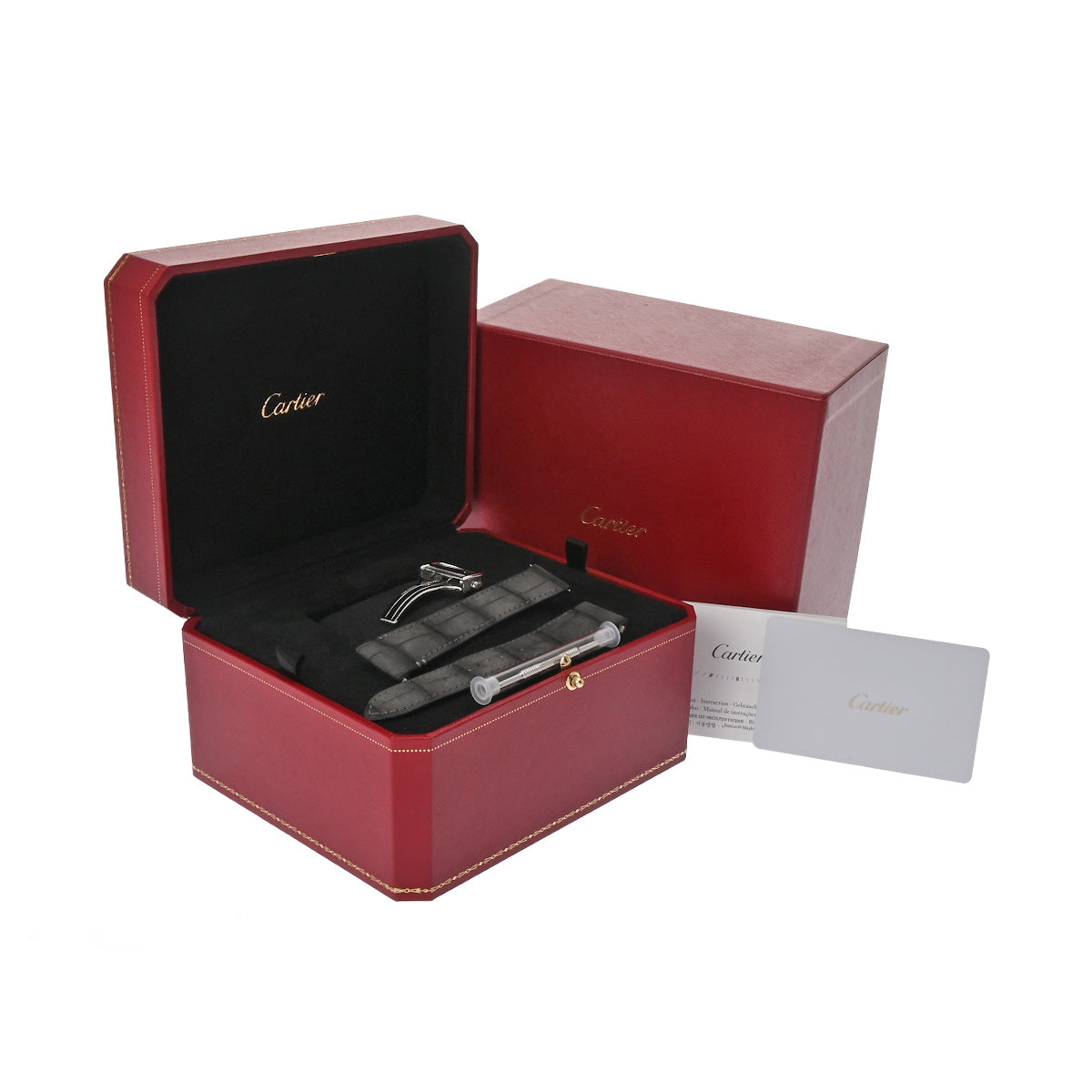 Santos de Cartier Dual Time Zone WSSA0076 Gray CARTIER Men's [Pre-Owned]