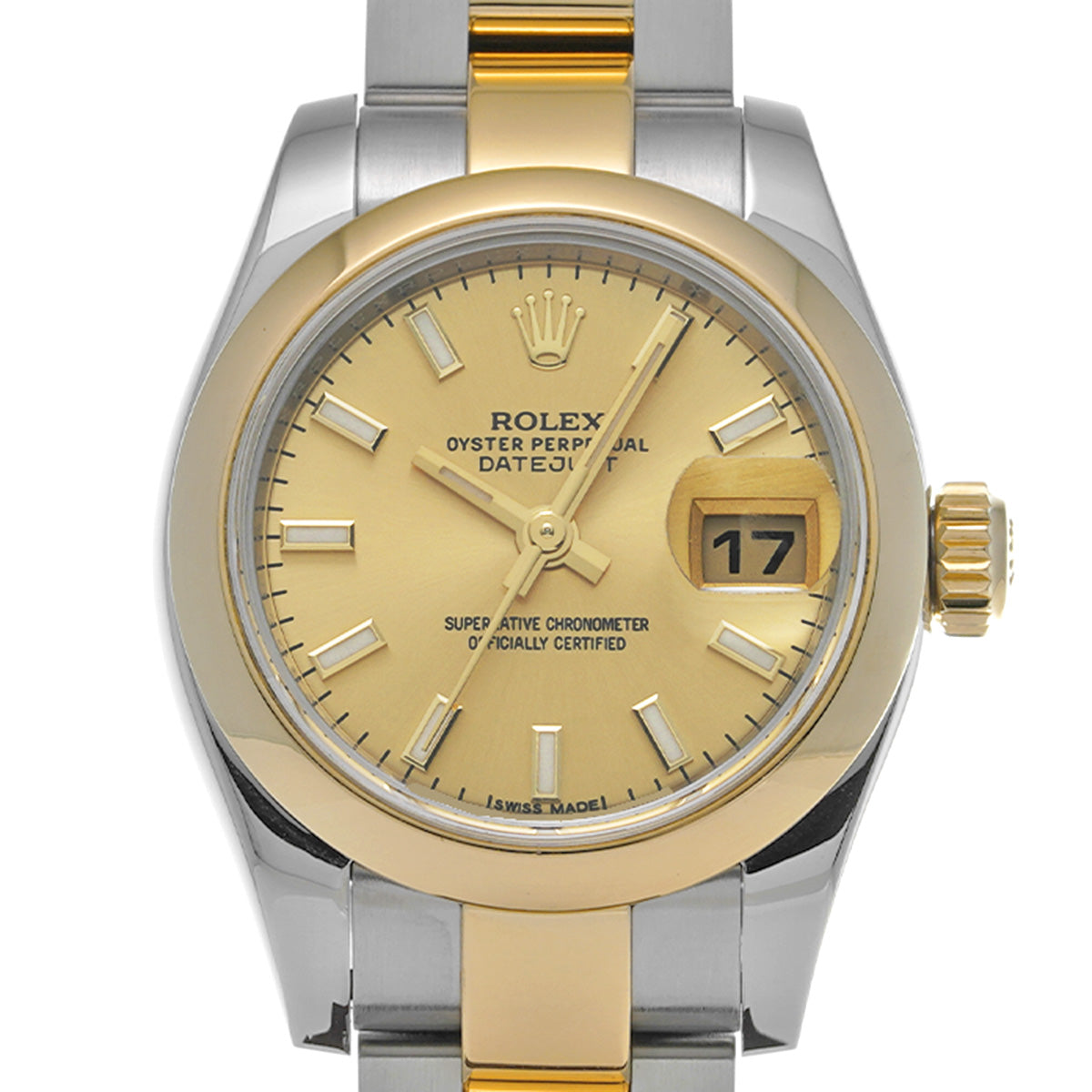 DATE JUST 179163 Random Serial Champagne ROLEX Ladies [Pre-Owned].