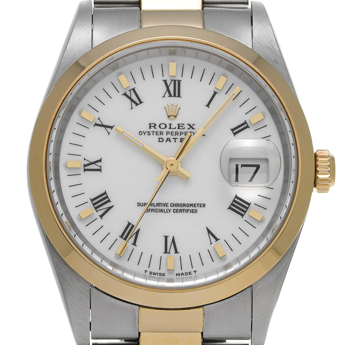 Oyster Perpetual Date 15203 A (manufactured circa 1998) White ROLEX Men's [Pre-Owned].