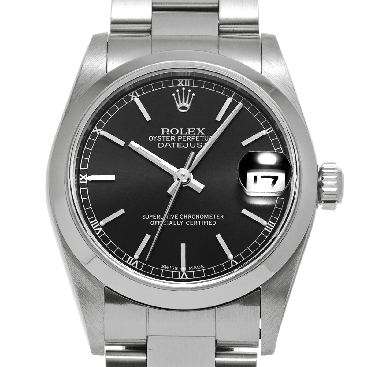 DATE JUST 78240 P (manufactured circa 2000) Black ROLEX Unisex [Pre-Owned].