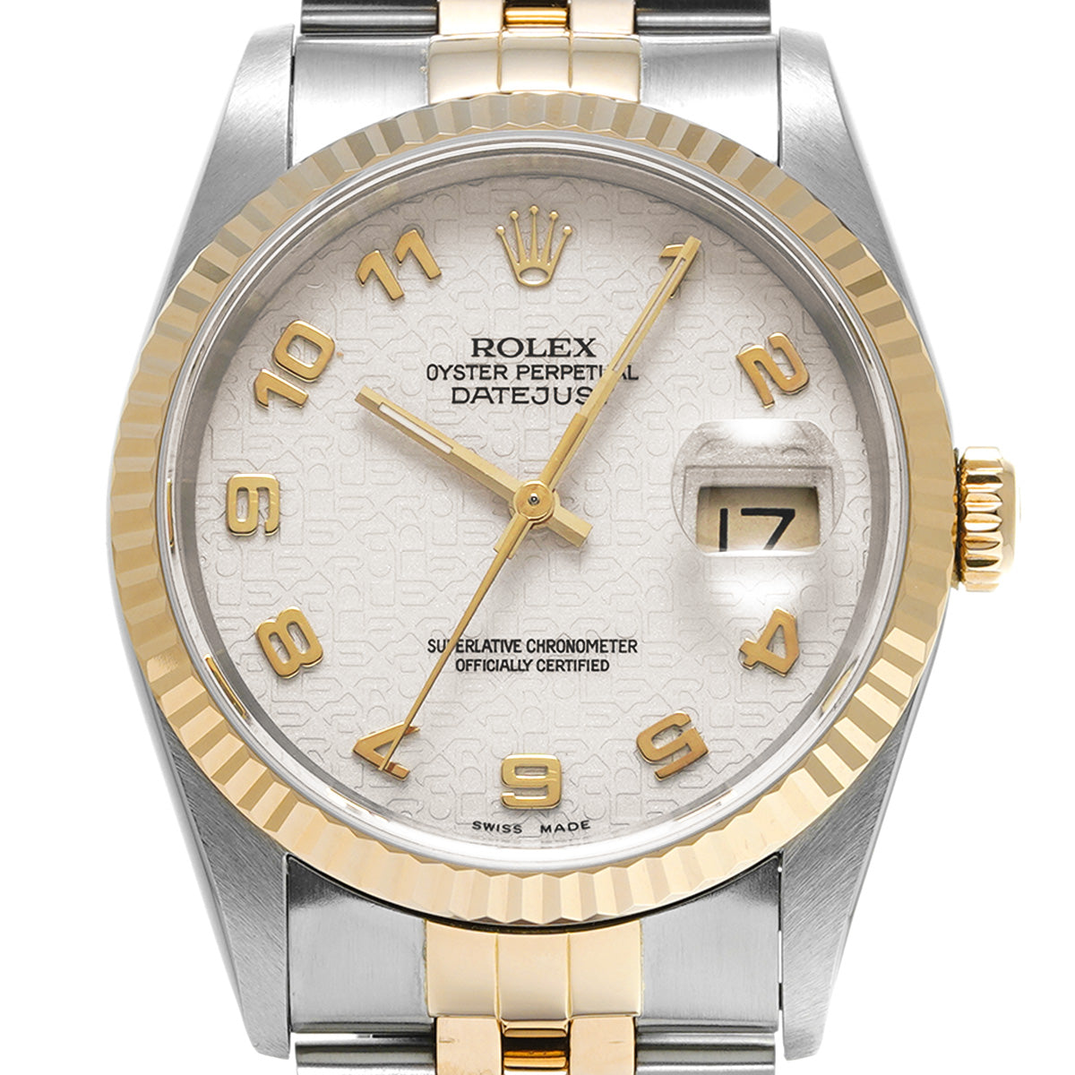 Datejust 16233 X (manufactured circa 1991) Ivory Computer ROLEX Men's [Pre-Owned].