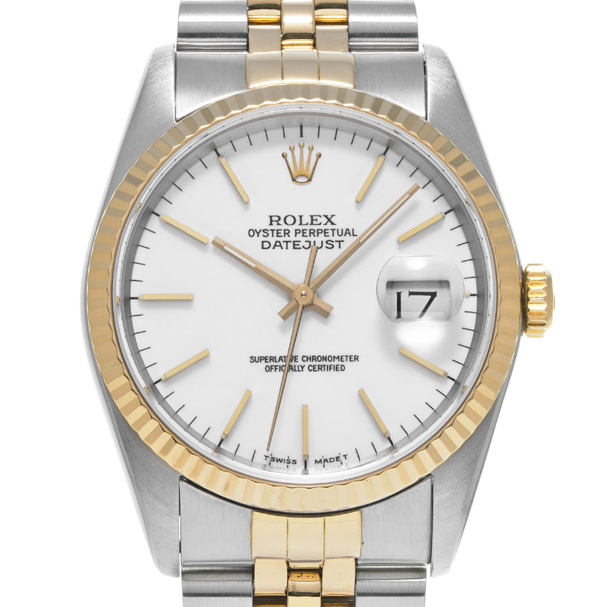 DATE JUST 16233 L (manufactured circa 1989) White ROLEX Men's [Pre-Owned].