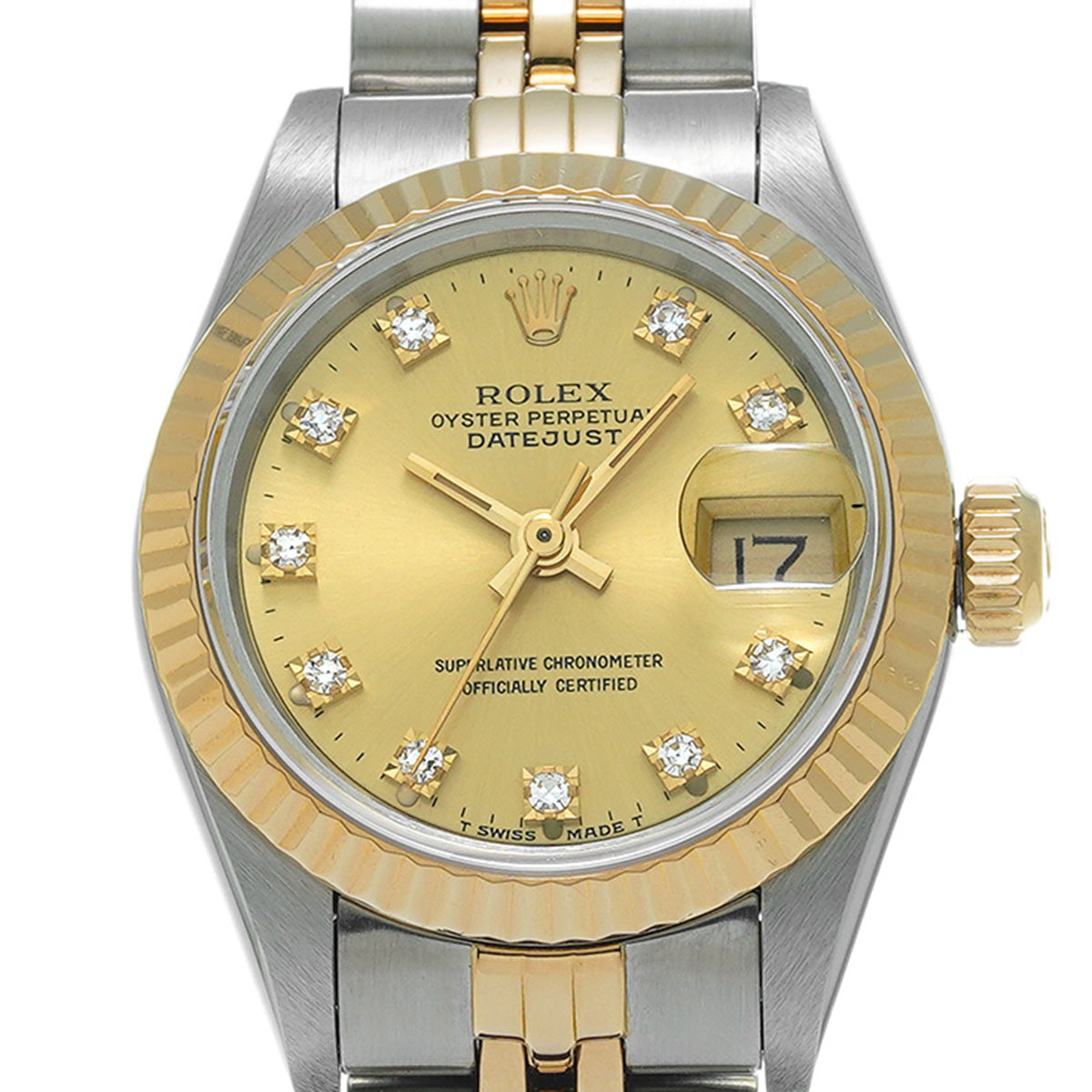 DATE JUST 69173G R (manufactured circa 1988) Champagne/Diamond ROLEX Ladies [Pre-Owned].