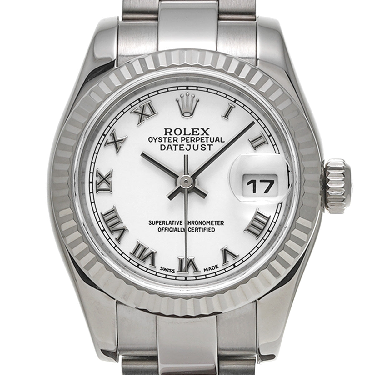 DATE JUST 179179 K (manufactured circa 2001) White ROLEX Ladies [Pre-Owned].