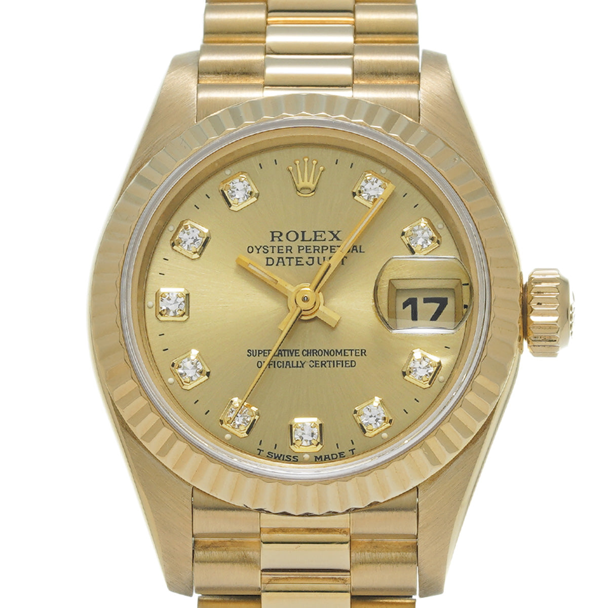 DATE JUST 69178G W (manufactured circa 1995) Champagne/Diamond ROLEX Ladies [Pre-Owned].