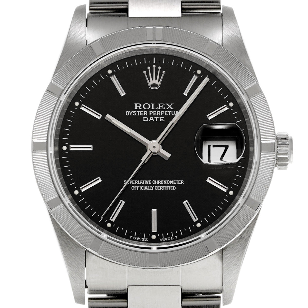 15210 Oyster Perpetual Date W (manufactured circa 1995) Black ROLEX Men's [Pre-Owned].