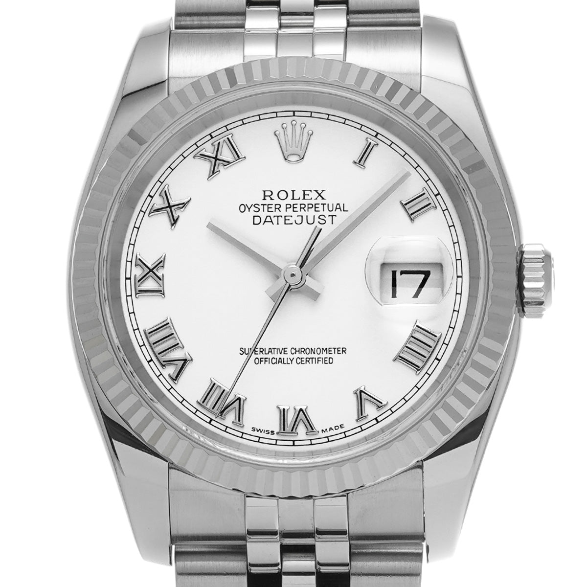DATE JUST 116234 D (manufactured circa 2005) White ROLEX Men's [Pre-Owned].