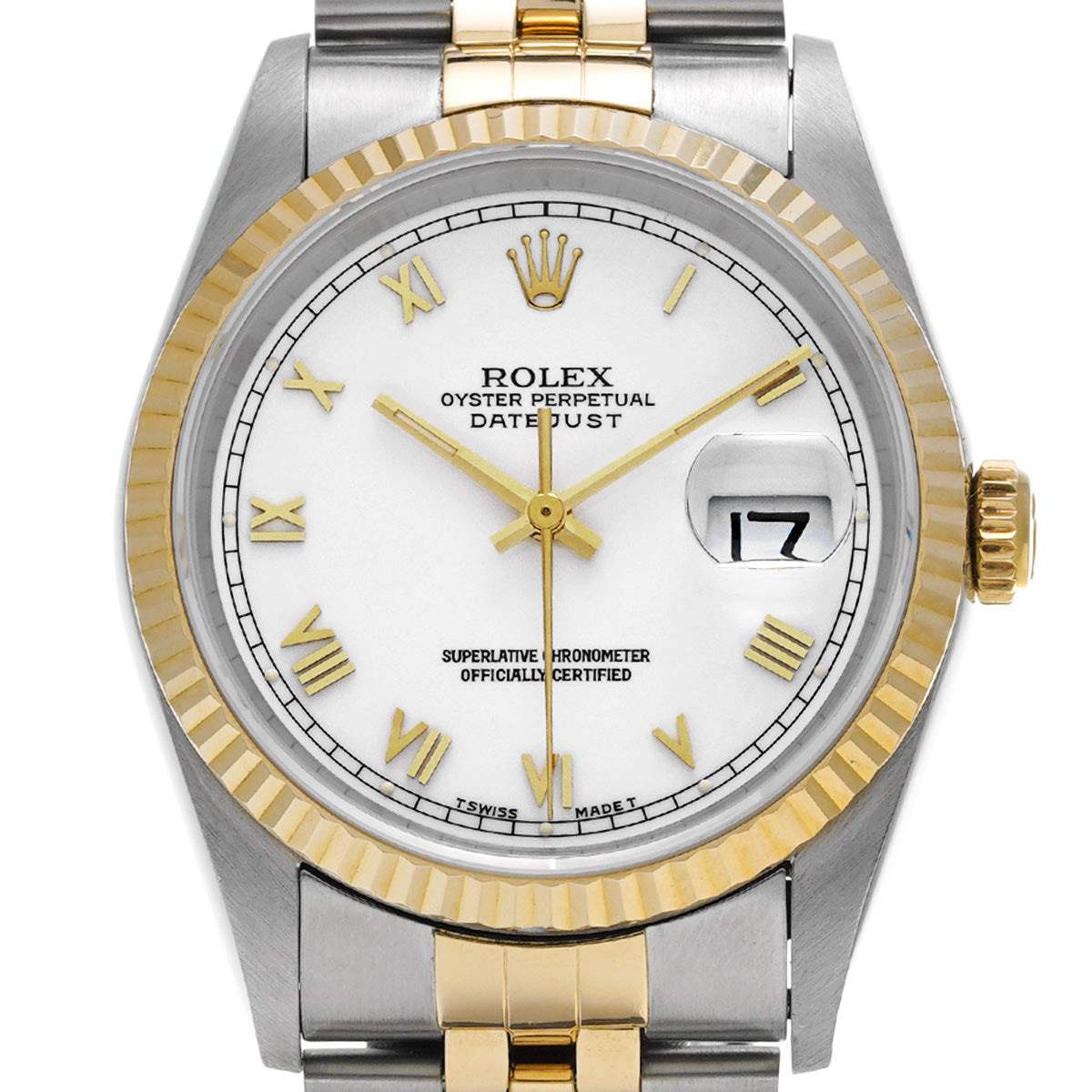 16233 DATE JUST W (made around 1995) White ROLEX Men's [Pre-Owned].