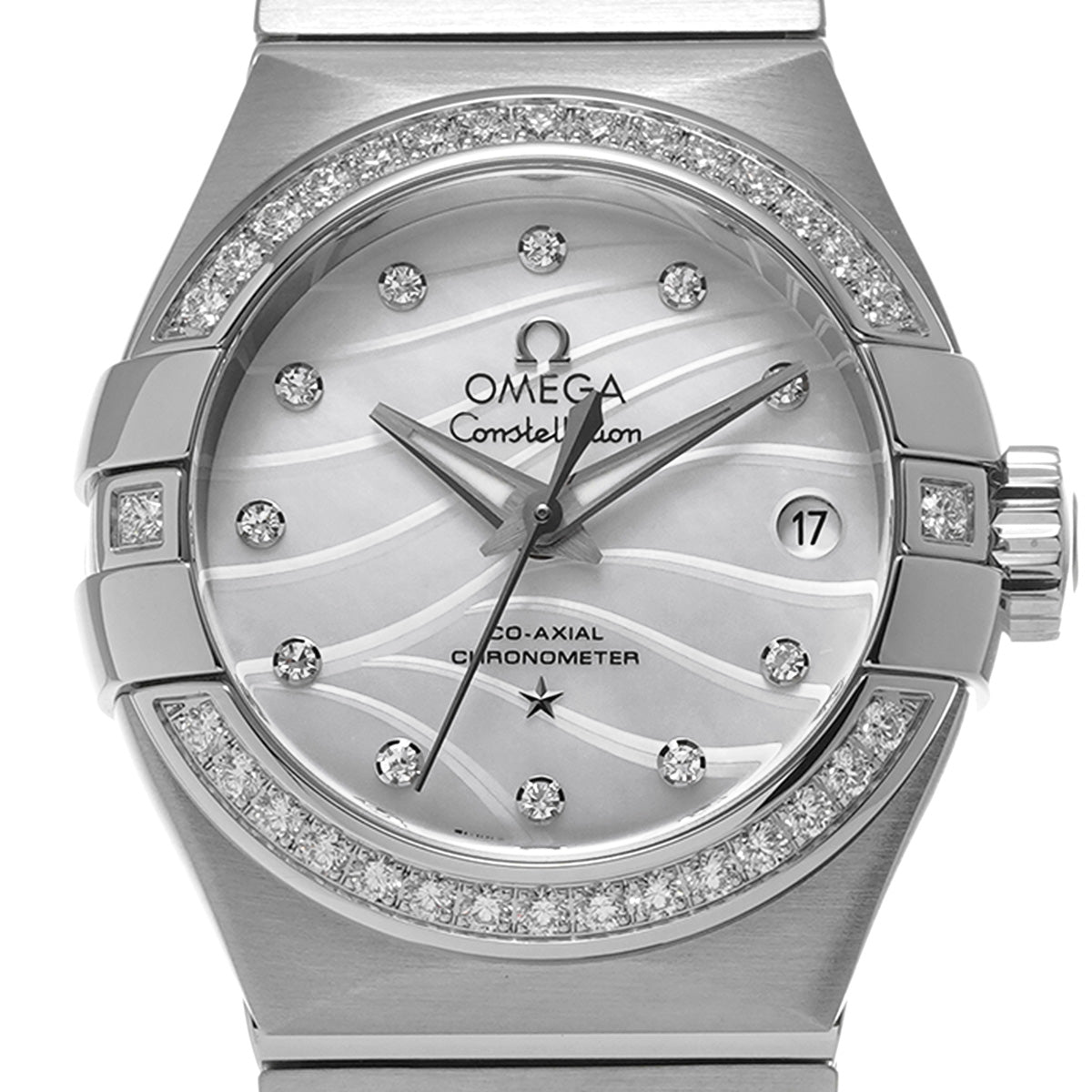 Constellation Co-Axial 123.15.27.20.55.002 White MOP/Diamond OMEGA Ladies [New]