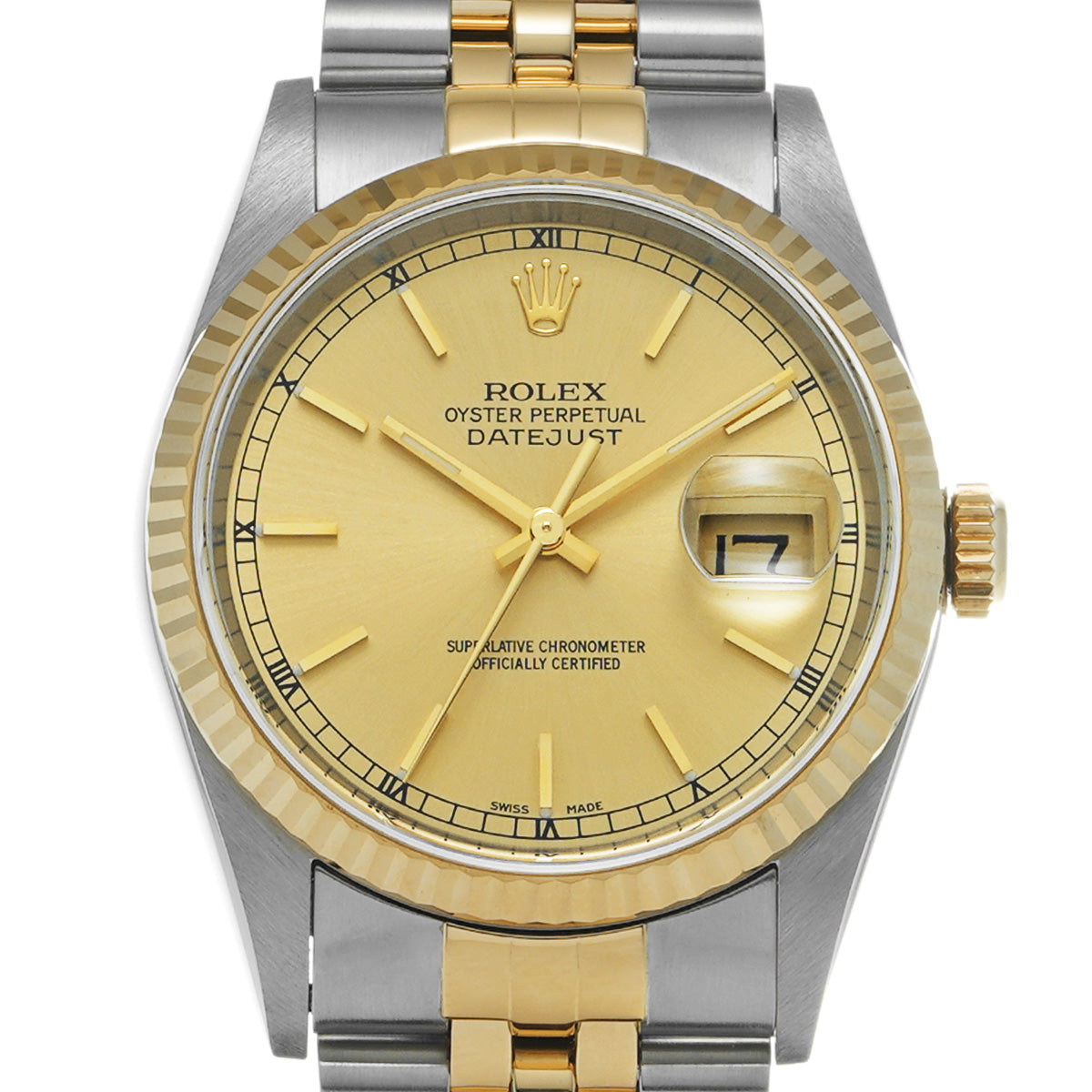 Datejust 16233 P (manufactured circa 2000) Champagne ROLEX Men's [Pre-Owned].