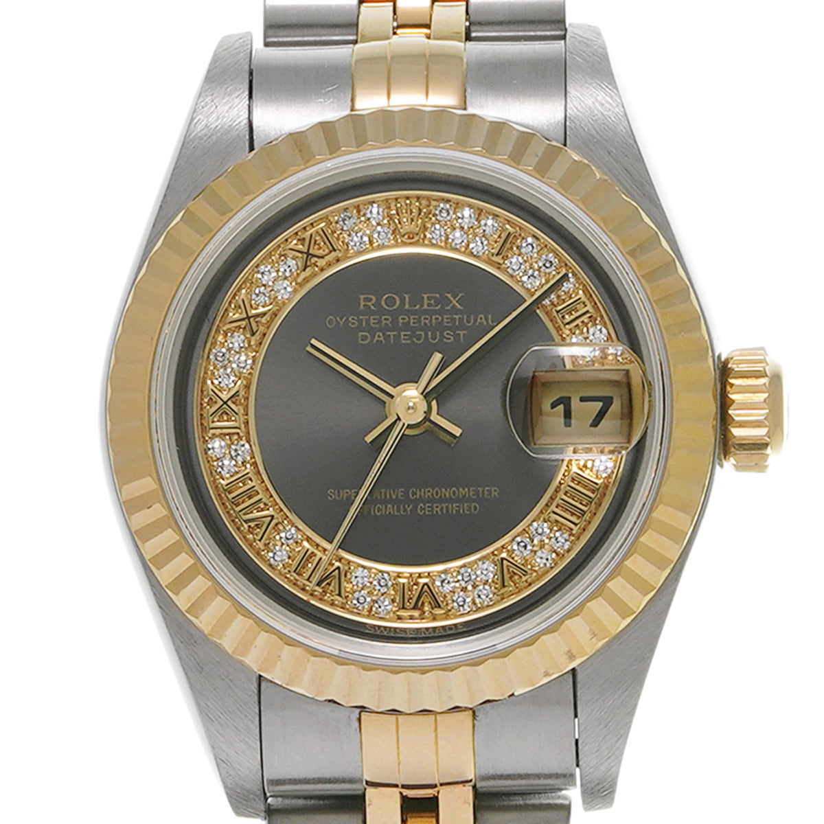 DATE JUST 79173MR P (manufactured circa 2000) Gray/Diamond ROLEX Ladies [Pre-Owned].