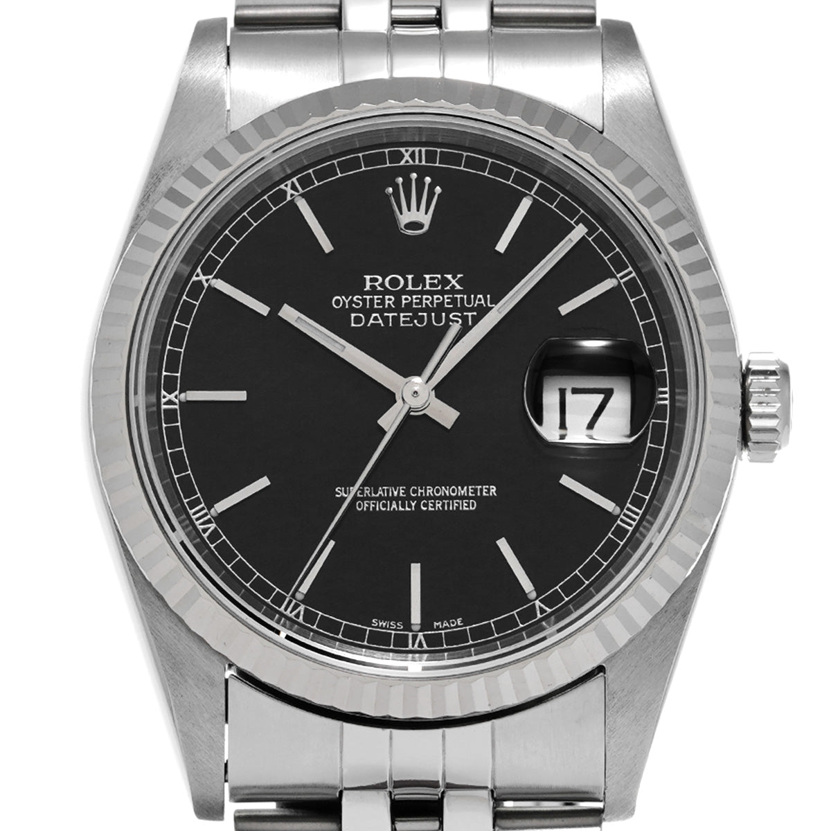 DATE JUST 16234 U (manufactured circa 1997) Black ROLEX Men's [Pre-Owned].