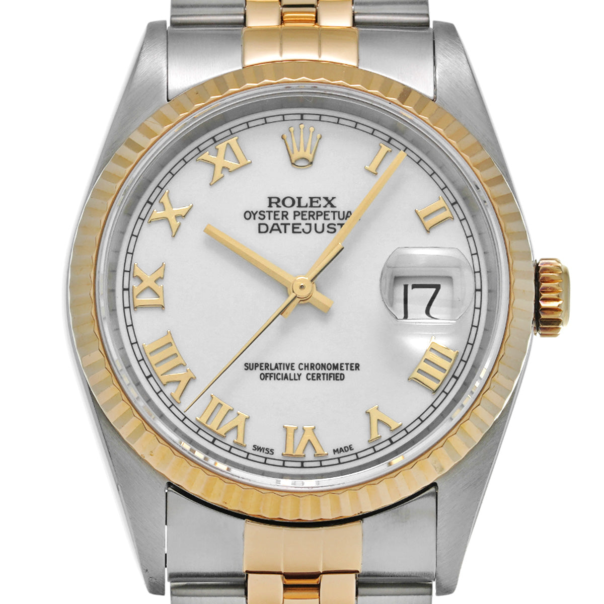 DATE JUST 16233 P (made around 2000) White ROLEX Men's [Pre-Owned].