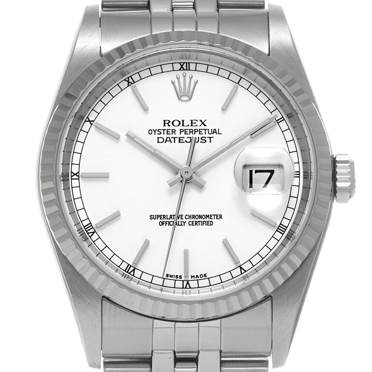 DATE JUST 16234 F (circa 2004) White ROLEX Men's [Pre-Owned].