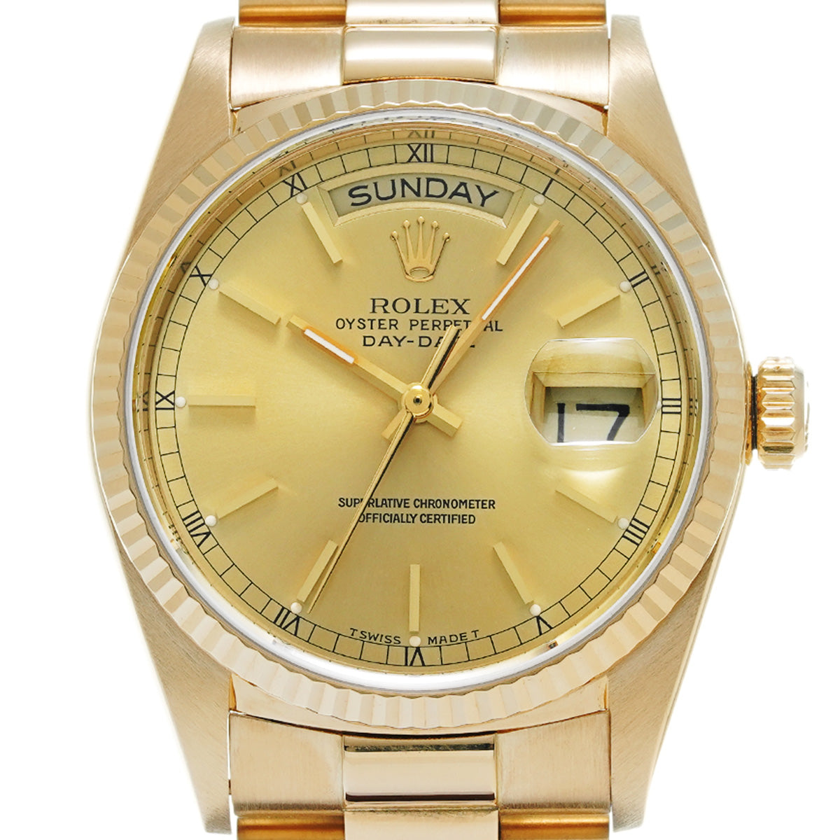 Day Date 18038 98th (manufactured circa 1986) Champagne ROLEX Men's [Pre-Owned].