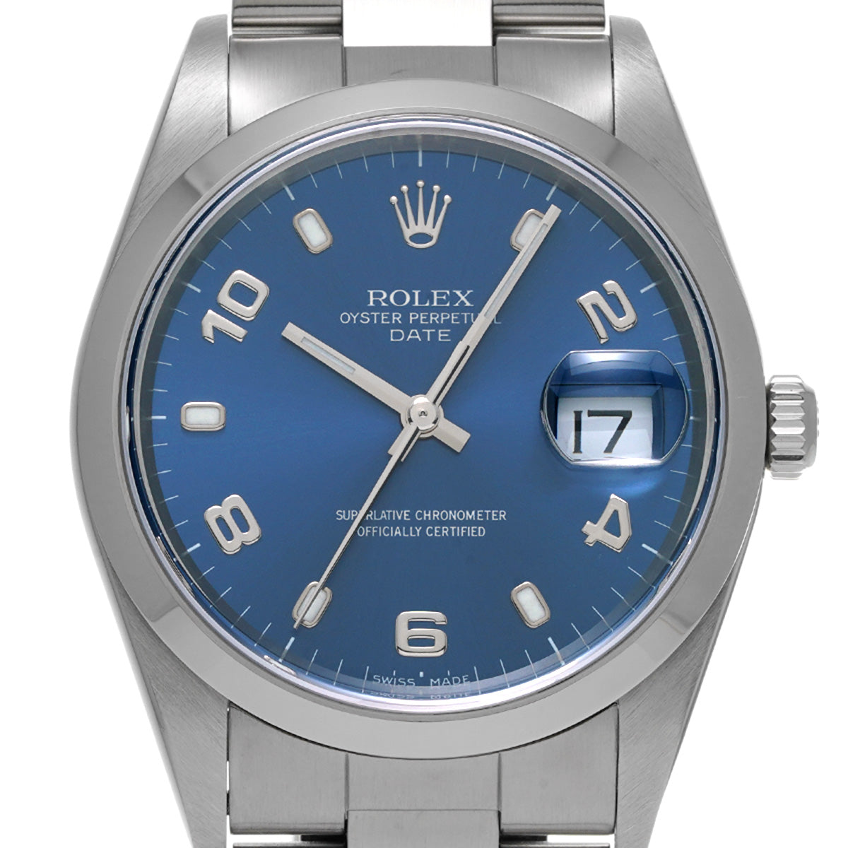 Oyster Perpetual Date 15200 A (manufactured circa 1998) Blue ROLEX Men's [Pre-Owned].