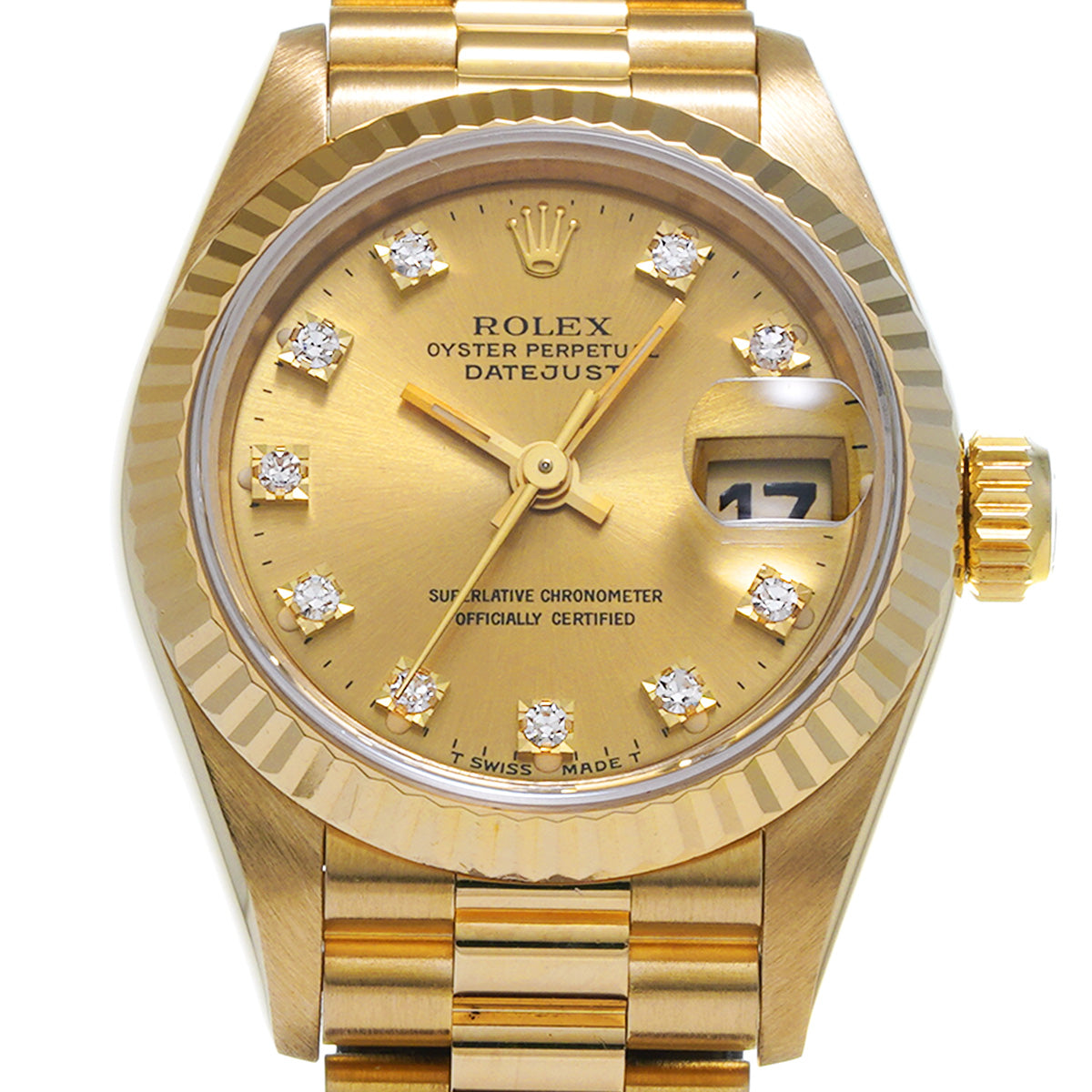 DATE JUST 69178G S (made around 1994) Champagne/Diamond ROLEX Ladies [Pre-Owned].