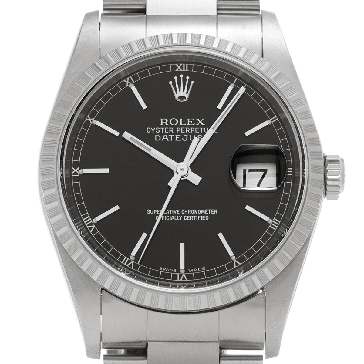 DATE JUST 16220 F (made around 2004) Black ROLEX Men's [Pre-Owned].