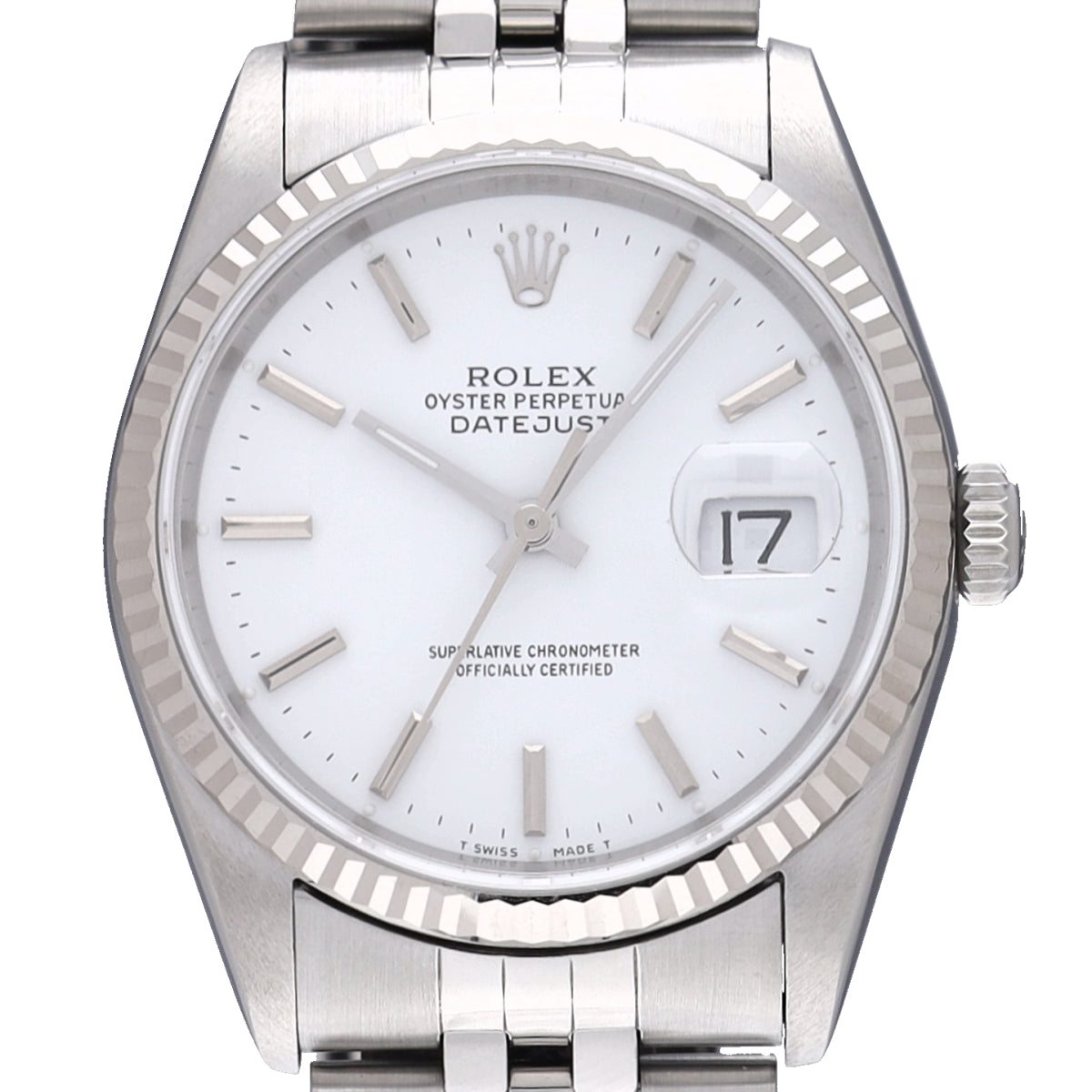DATE JUST 16234 Y (made around 2002) White ROLEX Men's [Pre-Owned].