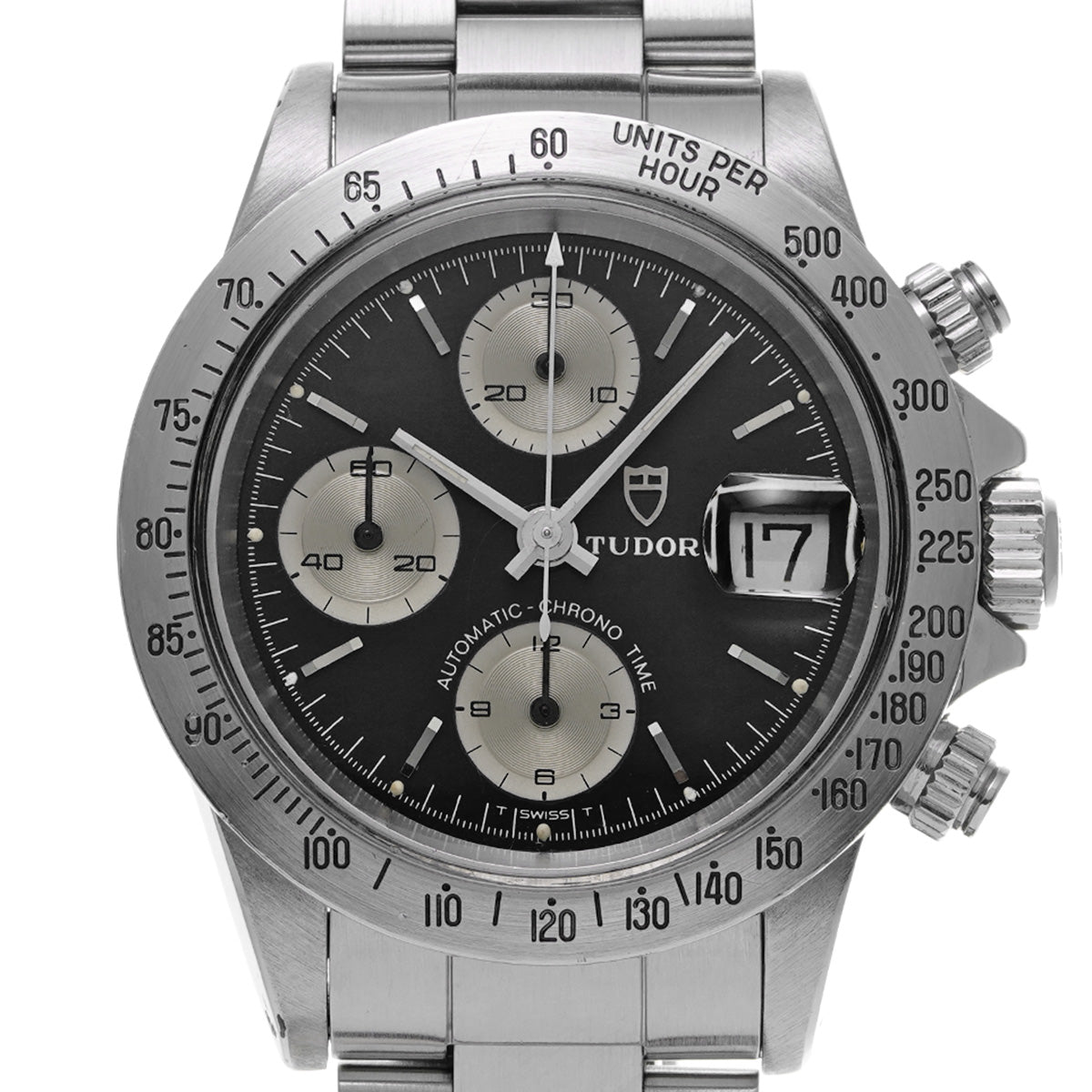Chronotime 94300 Series 89 (manufactured circa 1978) Black/Silver TUDOR Men's [Pre-Owned].