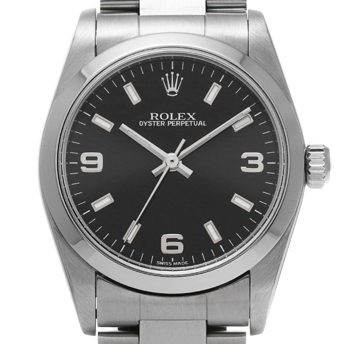 Oyster Perpetual 77080 K (manufactured circa 2002) Black ROLEX Unisex [Pre-Owned].