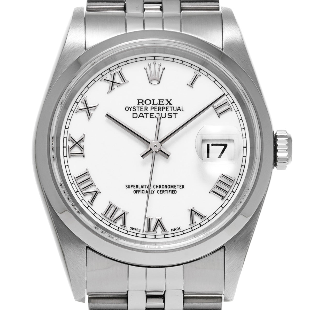 DATE JUST 16200 P (made around 2001) White ROLEX Men's [Pre-Owned].