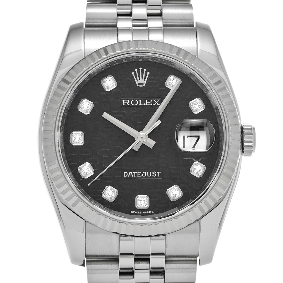 DATE JUST 116234G M (made around 2008) Black Computer/Diamond ROLEX Men's [Pre-Owned].