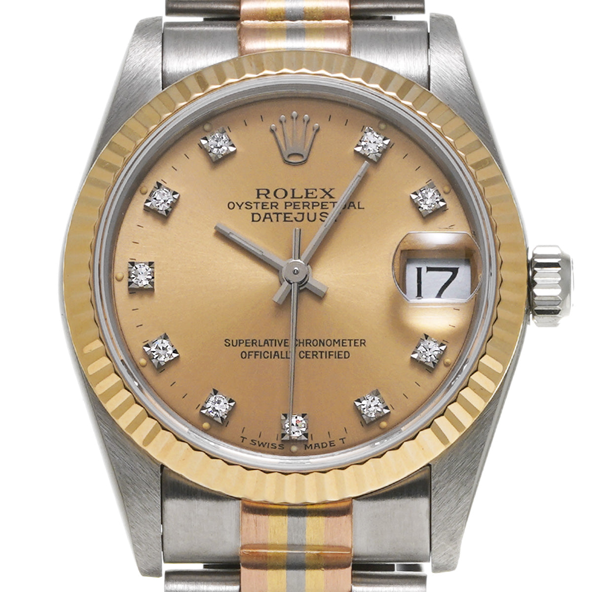 DATE JUST TRIDOR 68279GBIC 90's (manufactured circa 1985) Champagne/Diamond ROLEX Unisex [Pre-Owned].