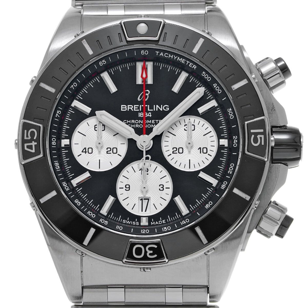 Super Chronomat B01 44 AB0136251B1A1 Black/Silver BREITLING Men's [Pre-Owned]