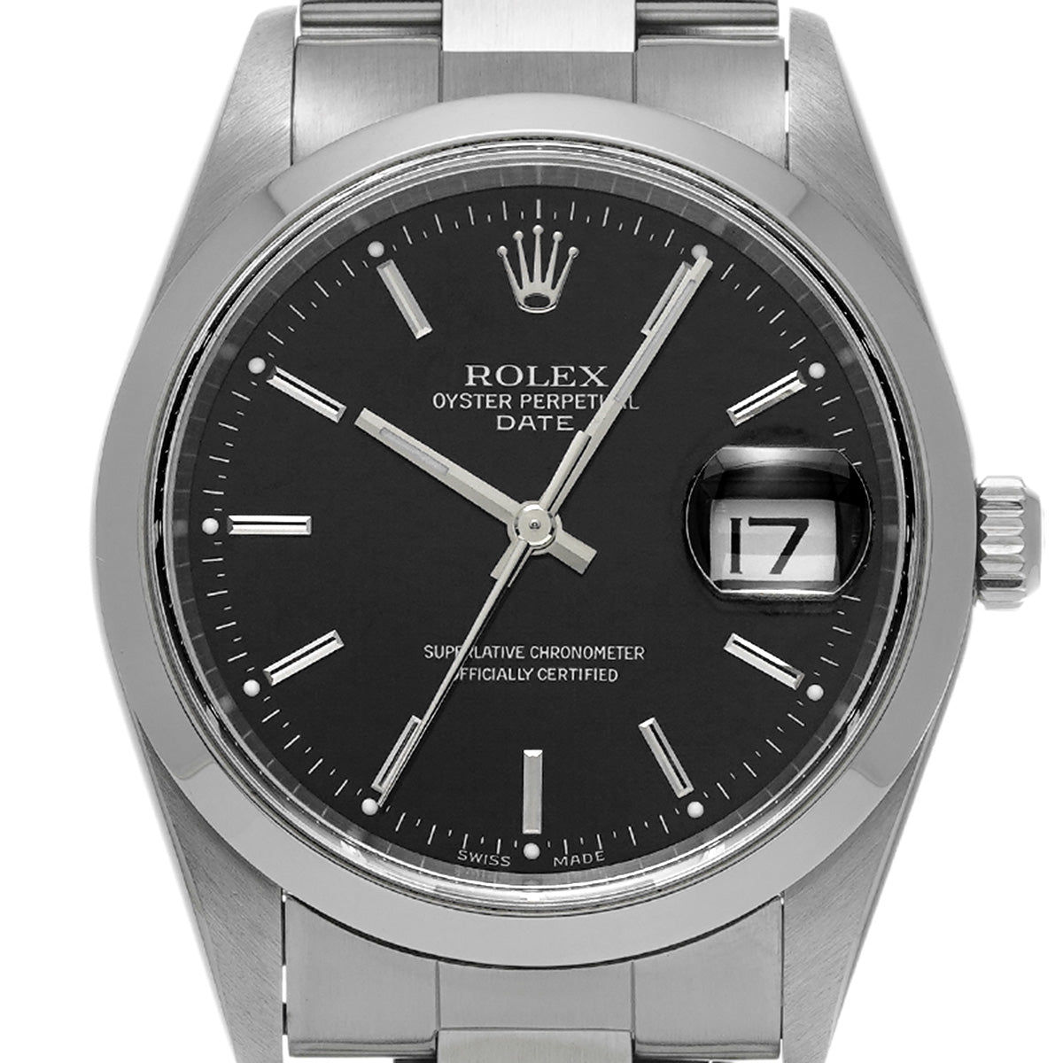 Oyster Perpetual Date 15200 A (manufactured circa 1999) Black ROLEX Men's [Pre-Owned].