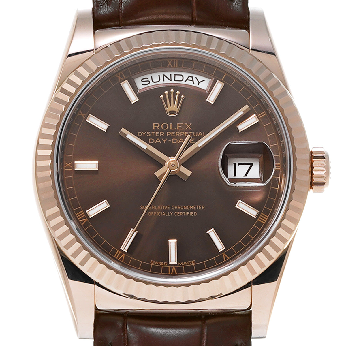 Day Date 118135 Random Serial Chocolate Brown ROLEX Men's [Pre-owned].