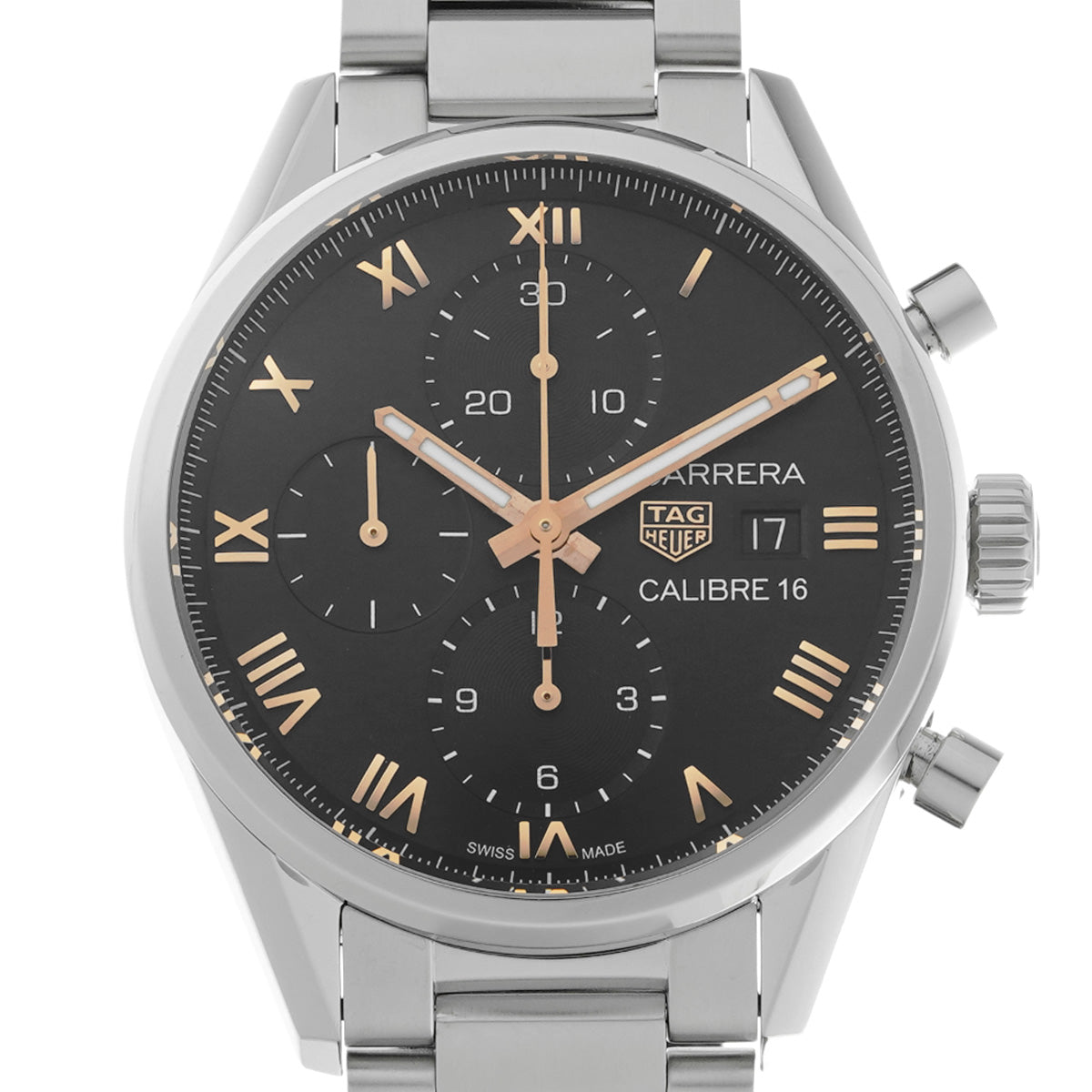 CARRERA Calibre 16 Chronograph Japan Limited Edition CBK2113.BA0715 Black TAG HEUER Men's [Pre-Owned]