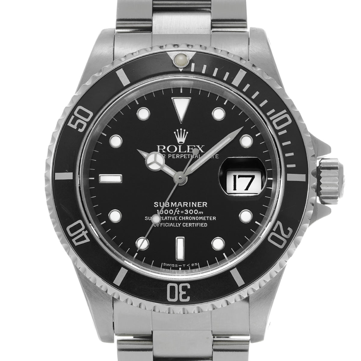 Submariner Date 16610 U (manufactured circa 1998) Black ROLEX Men's [Pre-Owned].