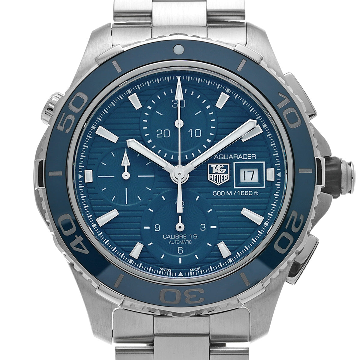 Aquaracer Calibre 16 Chronograph CAK2112.BA0833 Blue TAG HEUER Men's [Pre-Owned]