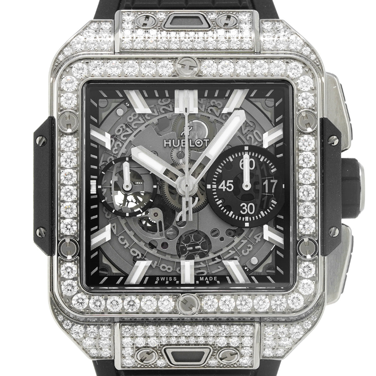 Square Bang Unico Titanium Pave 821.NX.0170.RX.1604 Skeleton HUBLOT Men's [Pre-owned]