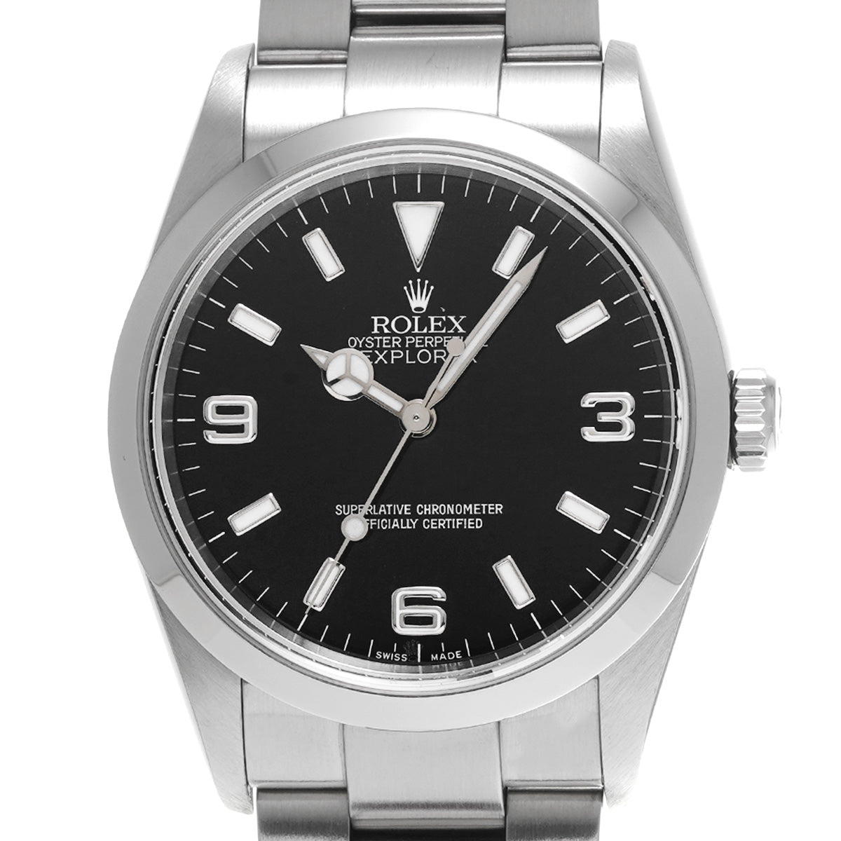 Explorer 114270 Z (manufactured circa 2006) Black ROLEX Men's [Pre-Owned].