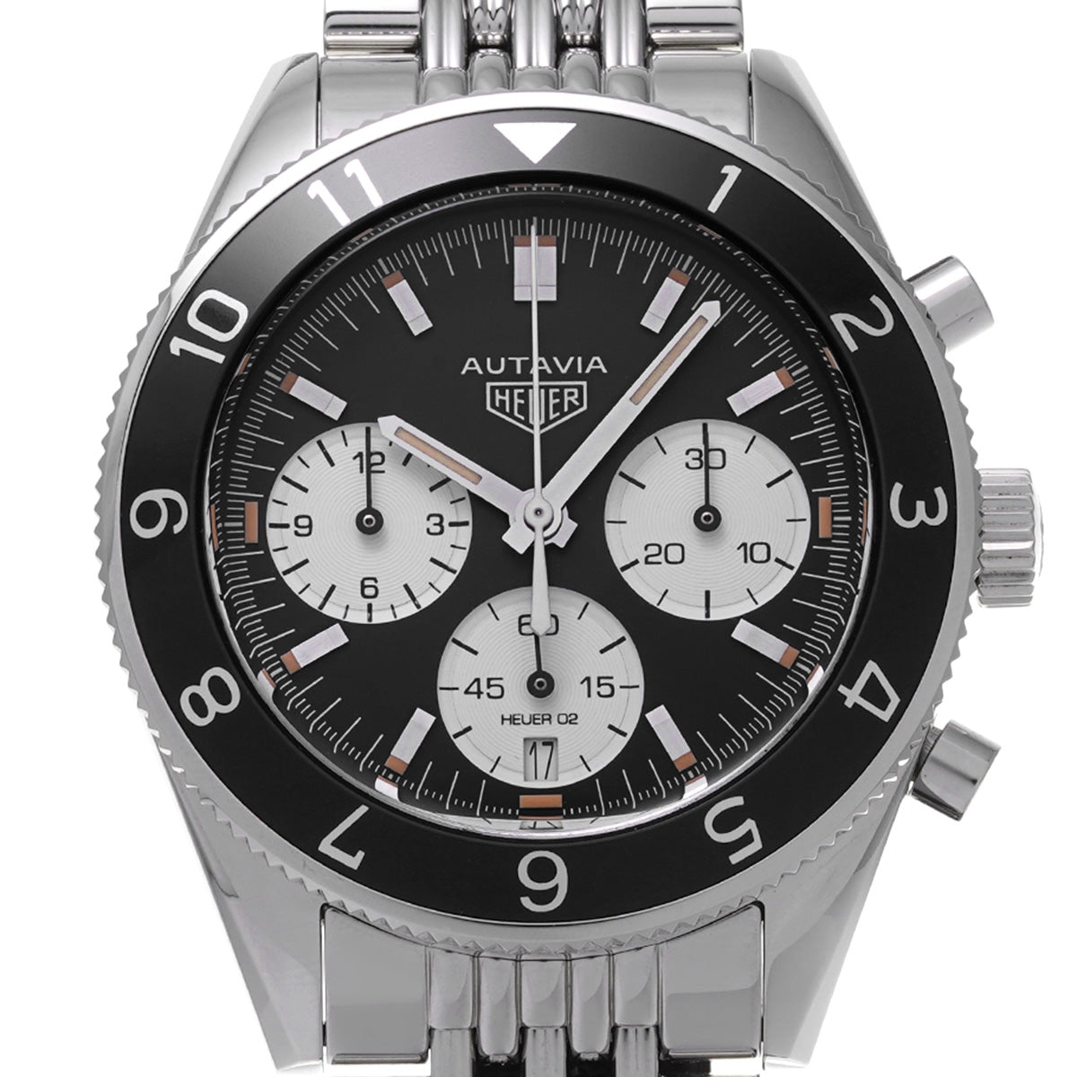 Autavia Heritage Calibre Heuer 02 Chronograph CBE2110.BA0687 Black/White TAG HEUER Men's [Pre-Owned]