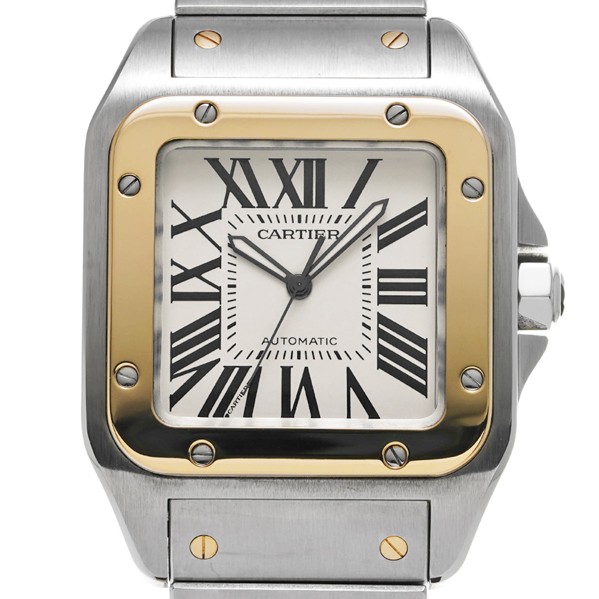 Santos 100 LM W200728G Silver CARTIER Men's [Pre-owned]