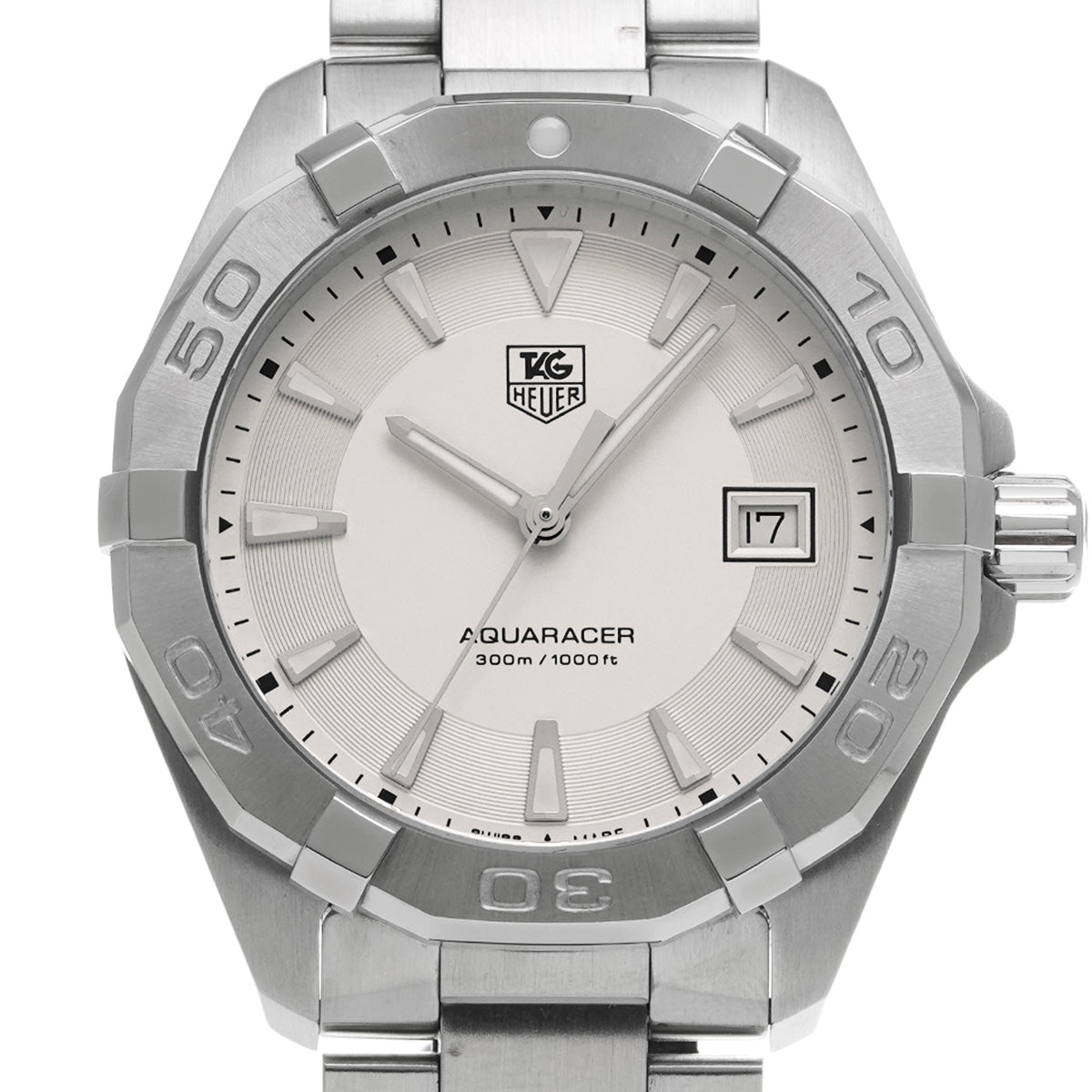 Aquaracer Quartz WAY1111.BA0928 Silver TAG HEUER Men's [Pre-Owned].