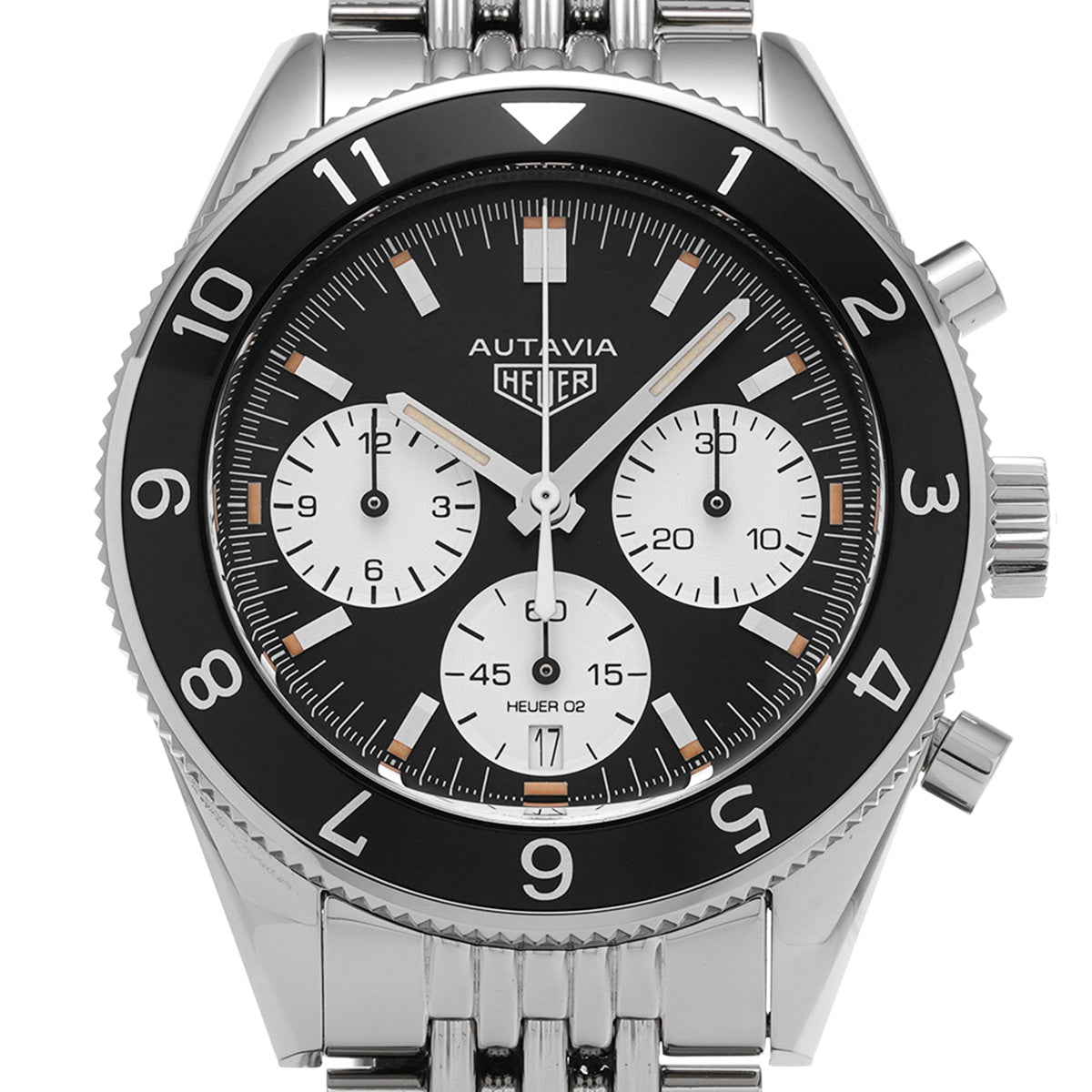 Autavia Heritage Calibre Heuer 02 Chronograph CBE2110.BA0687 Black/White TAG HEUER Men's [Pre-Owned]