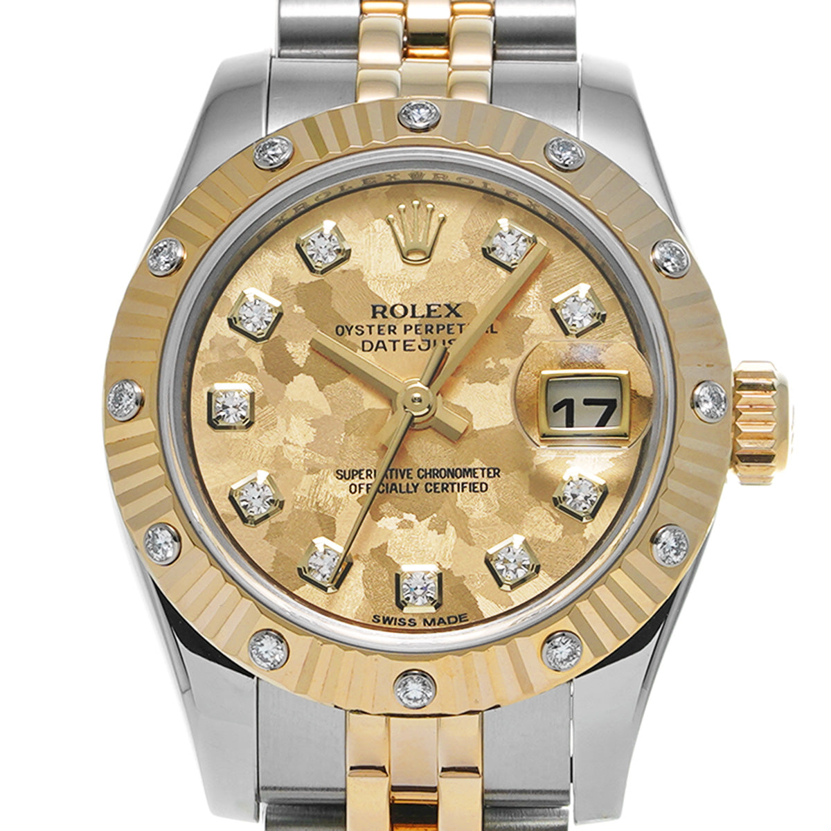 Lady Datejust 26 179313G Random Serial Gold Crystal/Diamond ROLEX Ladies [Pre-Owned].