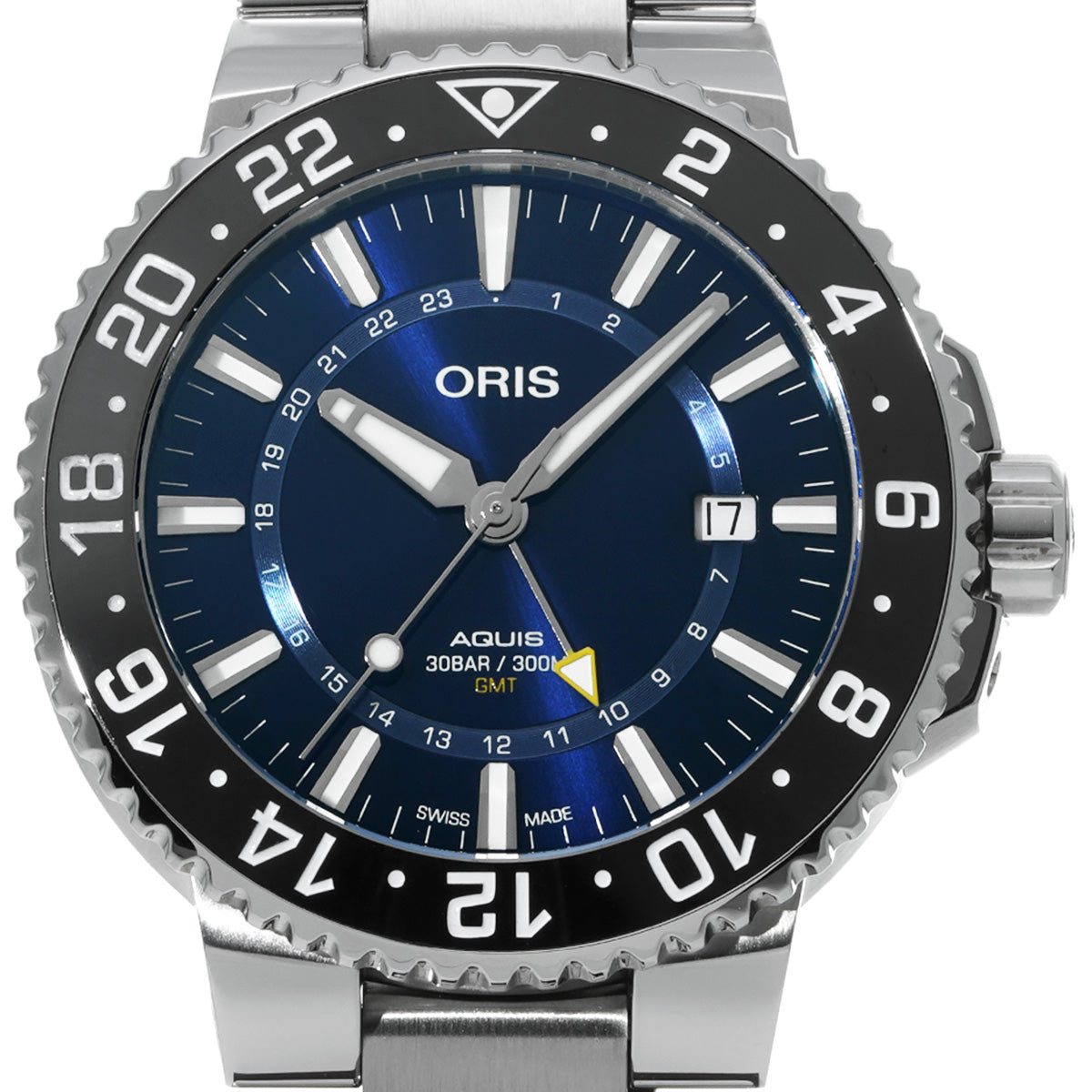 Aquis GMT Date 01 798 7754 4135-07 8 24 05PEB Blue ORIS Men's [pre-owned].
